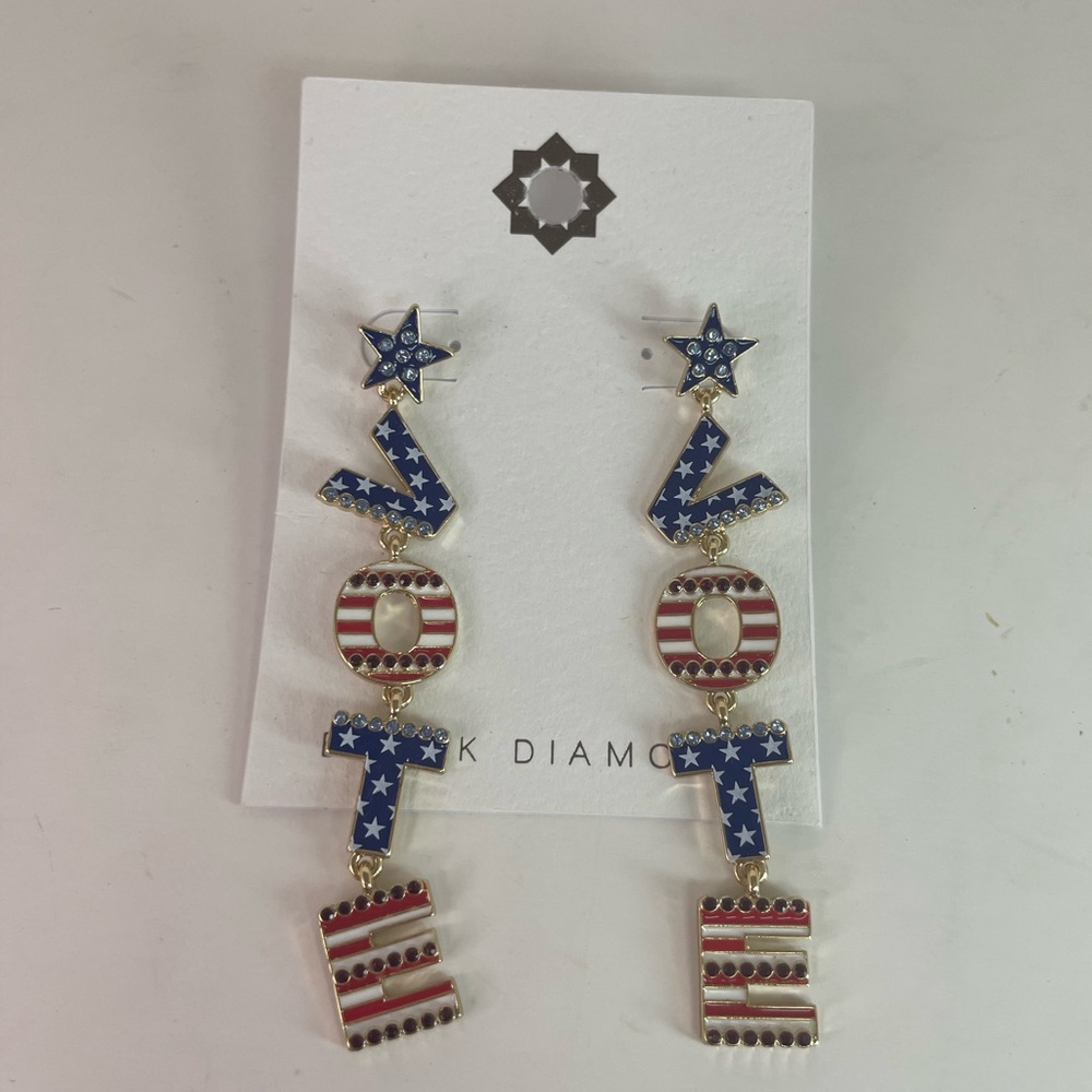 3for$6, Patriotic Star and Stripes VOTE Earrings